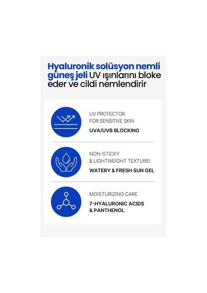 Ekstra Nemlendirici Iz Bırakmayan Hyaluronic Solution Moist Güneş Kremi SPF50 Pa