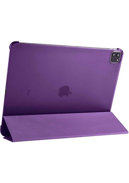 - Apple iPad Pro 12.9 2022 M2 - Tablet Kılıfı Smart Cover Standlı 1-1 Kılıf - Mor - T25021