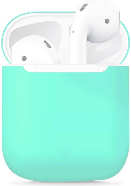 - Apple Airpods 1. Nesil - Kılıf Darbelere Karşı Dayanıklı Koruyucu Silikon Kılıf Airbag 13 - Turkuaz - T13648