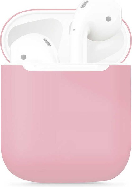 - Apple Airpods 1. Nesil - Kılıf Darbelere Karşı Dayanıklı Koruyucu Silikon Kılıf Airbag 13 - Pembe - T13648
