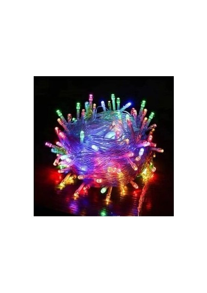 Yılbaşı LED Işık 10 Metre 100 Ledli Rgb Renk Fişli LED Işık Dekor Yılbaşı Ağacı Işığı