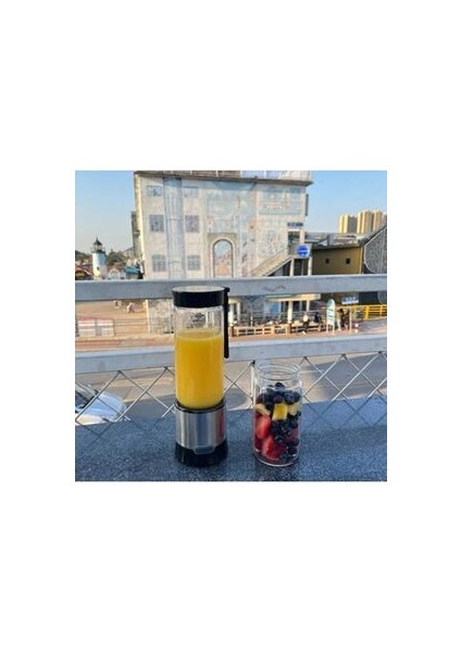 Mix 450ML+380ML Taşınabilir Metal Kişişel Blender Shaken Smoothies Blender Keskin Bıçaklı Ekstra Cup