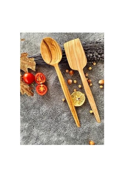 Ahşap Zeytin Ağacı El Yapımı Tahta Servis Kaşık ve Spatula Servis Seti Yemek Kaşığı Mutfak Gereçleri fiyatları