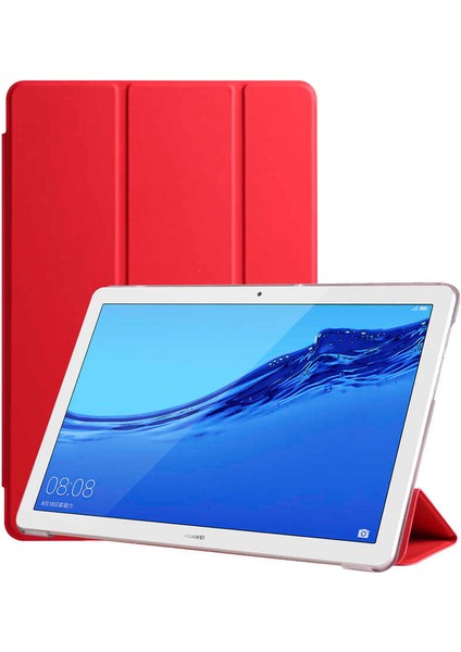 - Huawei MediaPad T5 10 inc - Tablet Kılıfı Smart Cover Standlı 1-1 Kılıf - Kırmızı - T12853
