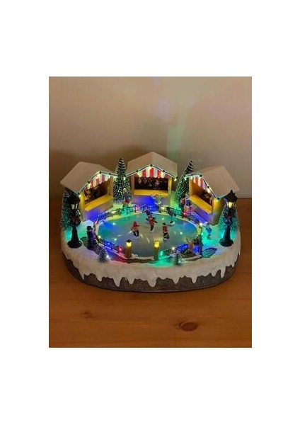 Kar Küresi , Kayak Pisti, Işıklı, Hareketli, Müzikli, Köy Evi Led, Noel Baba, Yeni Yıl, Yılbaşı