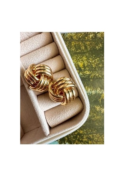 Iona Gold Altın Kaplama Düğme Küpe fırsatları