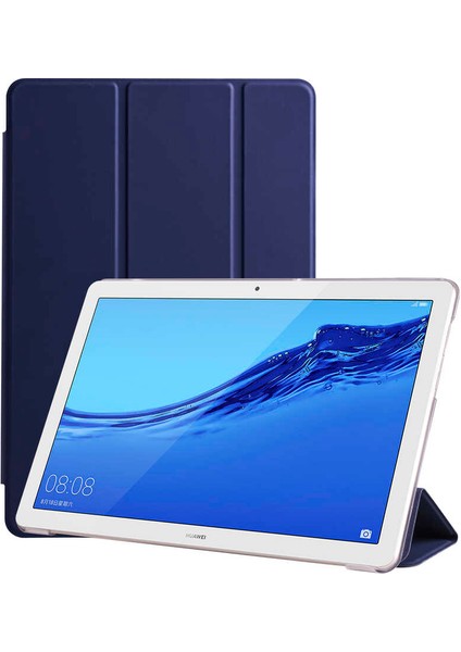 Mediapad T5 10.1.inç Kılıf Smart Cover Standlı 1-1 Kılıf Lacivert