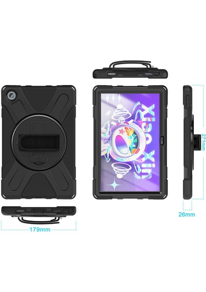 - Lenovo Tab M10 Plus TB-125F - TB-128F 3. Jenerasyon - Tablet Kılıfı Boyun ip Askılı El Tutmaçlı Koruyucu Zırh Tank Defender Kılıf - T29869 fırsatları