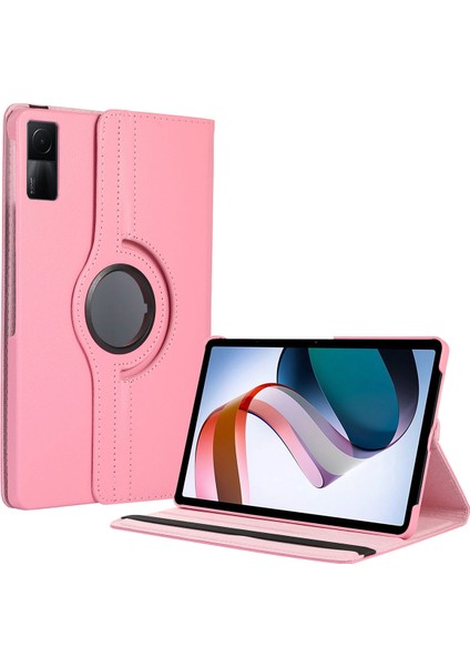 Redmi Pad 10.61.inç Kılıf Yatay Dikey Dönen Standlı Kılıf Pembe