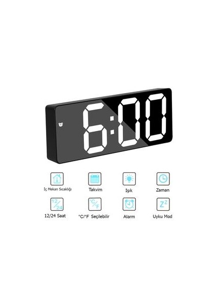 LED Dijital Masa Saati Alarm Termometre Tarih Masaüstü Saat indirimleri
