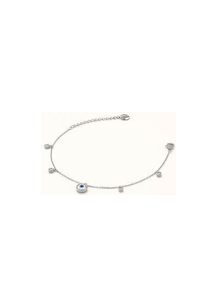 18 Ayar Beyaz Altın Kaplama Gümüş Sallantılı Taşlı Göz Nazar Boncuklu Bileklik Shine Koleksiyon modelleri