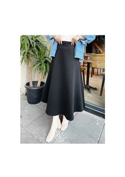 Scuba Kumaş Geniş Çan Etek