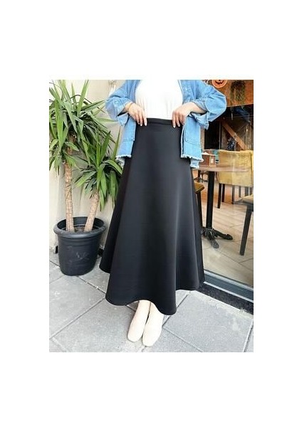 Scuba Kumaş Geniş Çan Etek modelleri