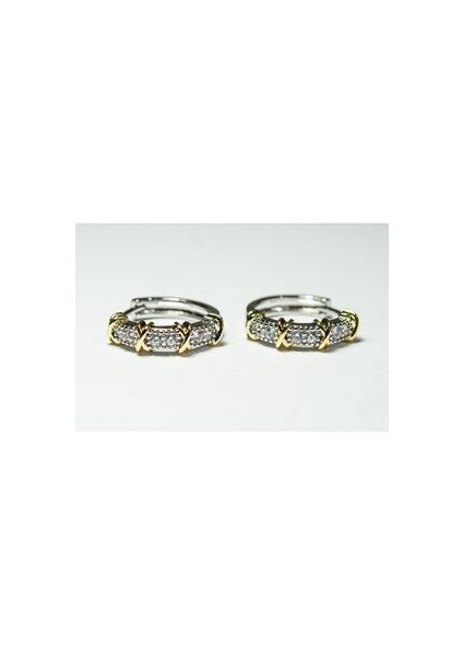 Xoxo Model Altın Kaplamalı Gold Halka Kristal Zirkon Taşlı Marka Şık Elegant Küpe