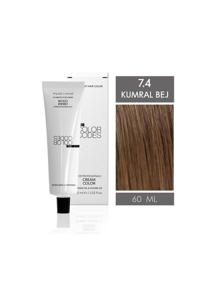 Cream Color Saç Boyası 7.4 Bej Sarı 60ML