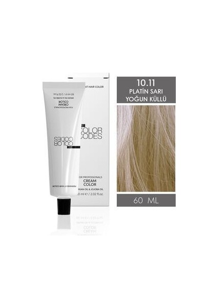Cream Color Saç Boyası 10.11 Platin Yoğun Küllü Sarı 60ML