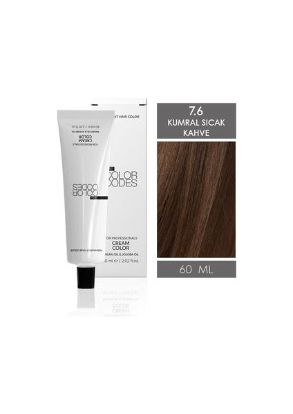 Cream Color Saç Boyası 7.6 Sıcak Kahve Sarı 60ML