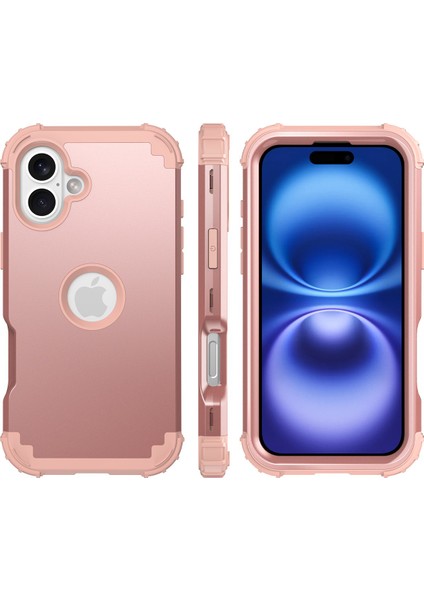 iPhone 16 Plus Için Yumuşak Silikon Sert Pc Tampon Telefon Kılıfı - Rose Gold (Yurt Dışından) modelleri