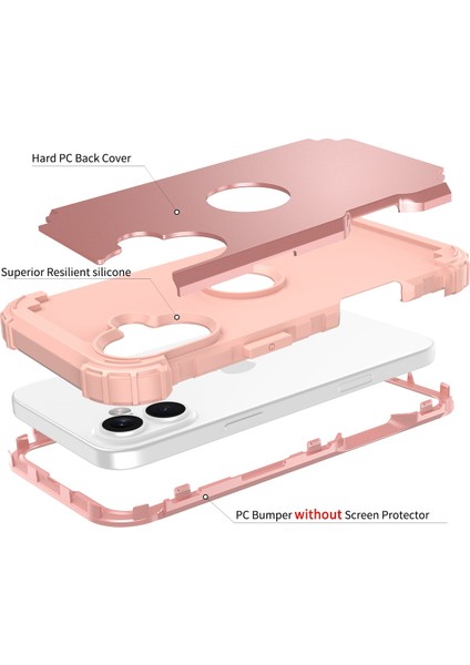 iPhone 16 Plus Için Yumuşak Silikon Sert Pc Tampon Telefon Kılıfı - Rose Gold (Yurt Dışından) fırsatları