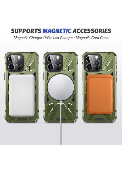 iPhone 16 Pro Max Için Magsafe ile Uyumlu, Manyetik Halka Standı Çift Katmanlı Telefon Kılıfı - Koyu Yeşil (Yurt Dışından) fırsatları