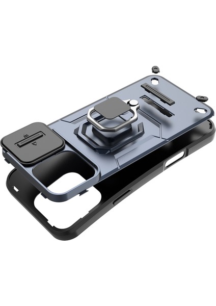 iPhone 16 Pro Için Slide Lens Koruma Kılıfı Hibrit Dayanıklı Halka Destekli Telefon Kılıfı - Siyah (Yurt Dışından) indirimleri