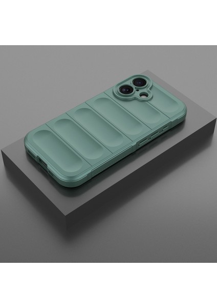 iPhone 16 Plus Için Yumuşak Kauçuk Şok Emici Telefon Kılıfı - Yeşil (Yurt Dışından) indirimleri