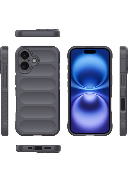 iPhone 16 Plus Için Yumuşak Kauçuk Şok Emici Telefon Kılıfı - Koyu Gri (Yurt Dışından) fırsatları