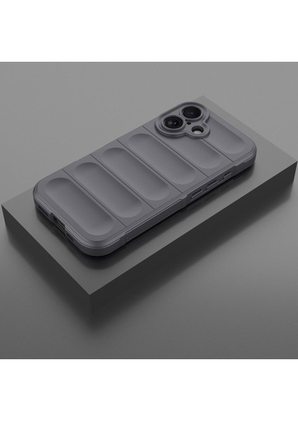 iPhone 16 Plus Için Yumuşak Kauçuk Şok Emici Telefon Kılıfı - Koyu Gri (Yurt Dışından) indirimleri