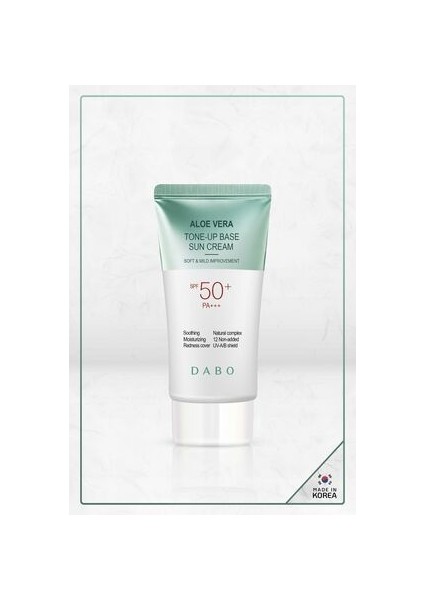Sakinleştirici, Nemlendiricili Aloe Vera Içerikli Tone-Up Güneş Kremi Made In Korea