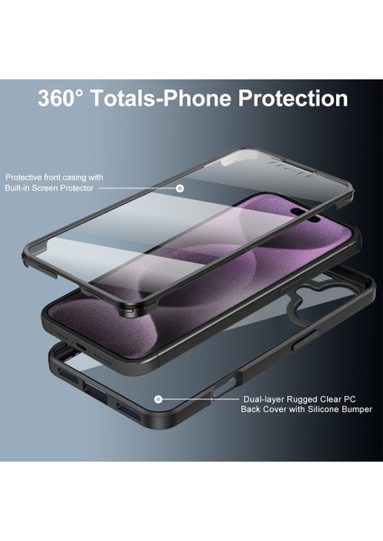 iPhone 16 Için Yumuşak Tpu Ekran Koruyucu Tam Vücut Telefon Kılıfı - Mavi (Yurt Dışından) modelleri