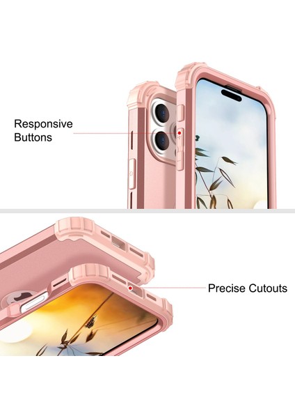 iPhone 16 Pro Max Için Yumuşak Silikon Sert Pc Tampon Telefon Kılıfı - Rose Gold (Yurt Dışından) fiyatları