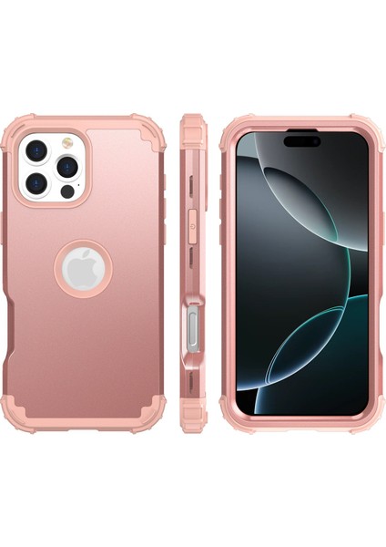 iPhone 16 Pro Max Için Yumuşak Silikon Sert Pc Tampon Telefon Kılıfı - Rose Gold (Yurt Dışından) modelleri