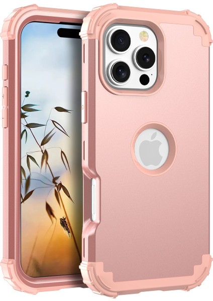 iPhone 16 Pro Max Için Yumuşak Silikon Sert Pc Tampon Telefon Kılıfı - Rose Gold (Yurt Dışından) indirimleri