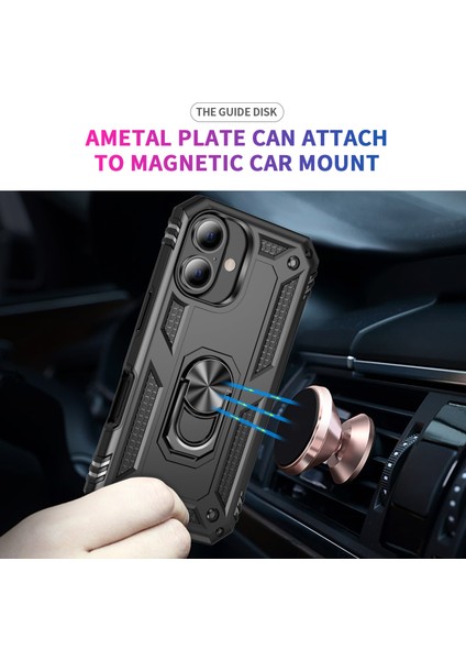 iPhone 16 Için Halka Tutuculu Çift Katmanlı Telefon Kılıfı - Siyah (Yurt Dışından) fiyatları