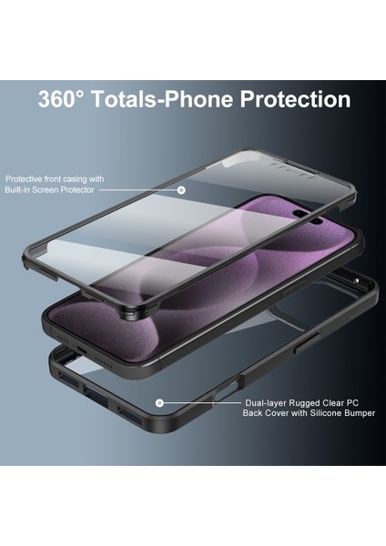 iPhone 16 Pro Için Yumuşak Tpu Ekran Koruyucu Tam Vücut Telefon Kılıfı - Mor (Yurt Dışından) modelleri