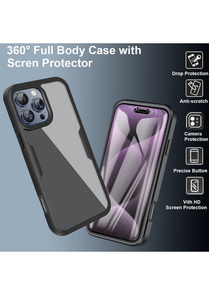 iPhone 16 Pro Için Yumuşak Tpu Ekran Koruyucu Tam Vücut Telefon Kılıfı - Mor (Yurt Dışından) indirimleri