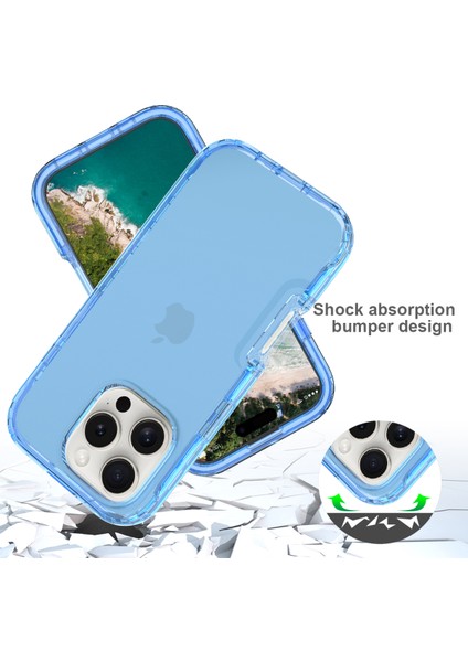 iPhone 16 Pro Max Için Dahili Ekran Koruyucu Tam Gövde Koruma Telefon Kılıfı - Gök Mavisi (Yurt Dışından) fiyatları