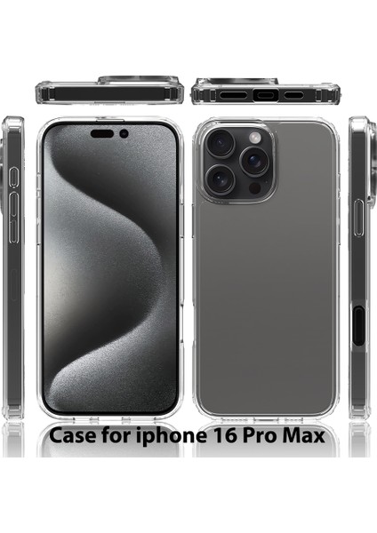 iPhone 16 Pro Max Için Ince Kristal Şeffaf Sert Akrilik Tpu Tampon Telefon Kılıfı - Şeffaf (Yurt Dışından) modelleri