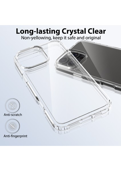 iPhone 16 Pro Max Için Ince Kristal Şeffaf Sert Akrilik Tpu Tampon Telefon Kılıfı - Şeffaf (Yurt Dışından) fırsatları