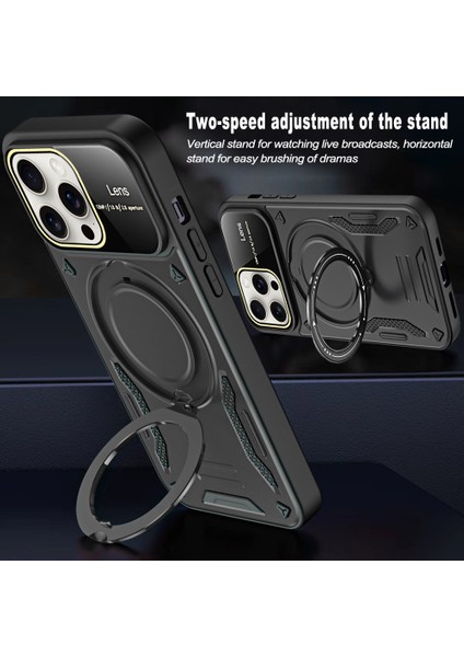 iPhone 16 Pro Için Çift Katmanlı Manyetik Halka Standı Magsafe Telefon Kılıf Lens Kapağı ile - Rose Gold (Yurt Dışından) modelleri