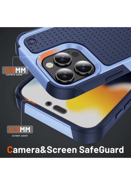 iPhone 16 Pro Için Hibrit 2'si 1 Arada Sert Pc Yumuşak Tpu Dayanıklı Telefon Kılıfı - Mor - Mavi (Yurt Dışından) fırsatları