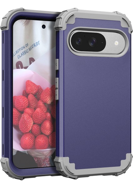 Pixel 9 Için Yumuşak Silikon Sert Pc Tampon Telefon Kılıfı - Lacivert (Yurt Dışından)