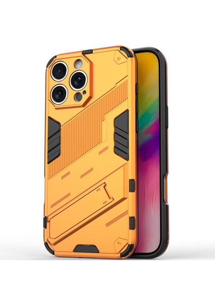 iPhone 16 Pro Max Için Sert Pc Tpu Tampon Hibrit Düşmeye Karşı Koruyucu Stand Telefon Kılıfı - Turuncu (Yurt Dışından) fırsatları