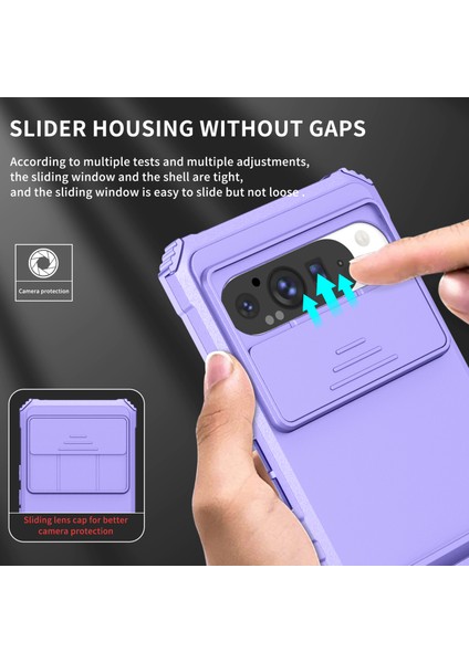 Pixel 9 Pro Xl Kayar Kamera Kapaklı Sağlam Standı Telefon Kılıfı - Mor (Yurt Dışından) modelleri