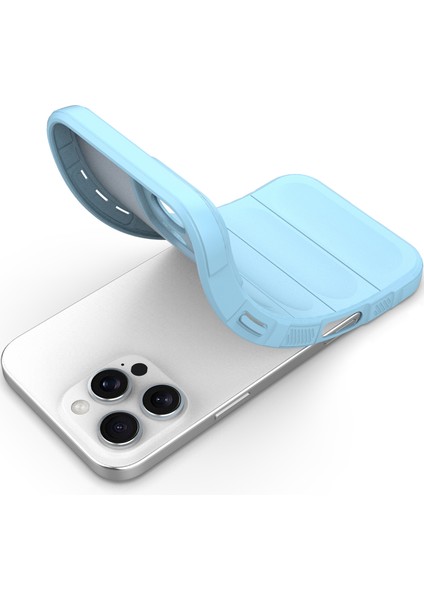iPhone 16 Pro Için Yumuşak Kauçuk Şok Emici Telefon Kılıfı - Mavi (Yurt Dışından) fırsatları