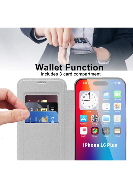 iPhone 16 Plus Için Magsafe Şeffaf Elektrokaplama Manyetik Pu Deri Telefon Kılıfı - Gümüş (Yurt Dışından) indirimleri