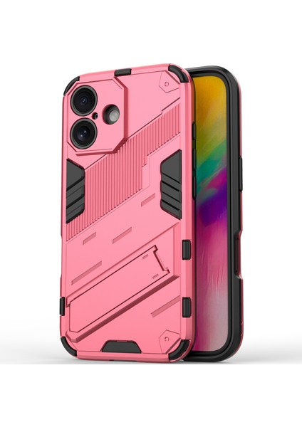 iPhone 16 Için Sert Pc Tpu Tampon Hibrit Düşmeye Karşı Koruyucu Stand Telefon Kılıfı - Sıcak Pembe (Yurt Dışından) fırsatları