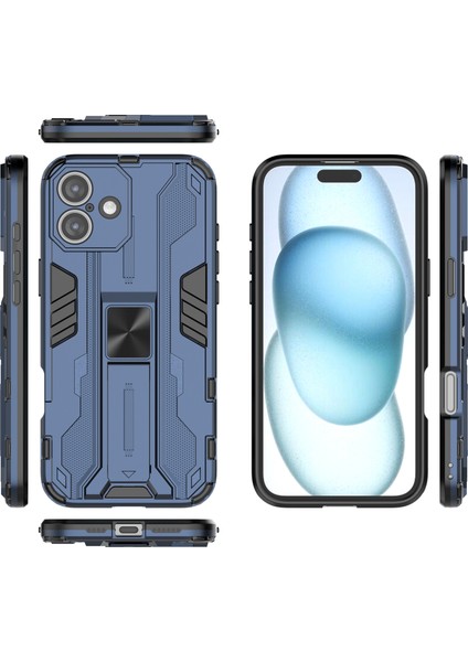 iPhone 16 Plus Için Çift Katmanlı Pc Tpu Bumper Hibrit Kaymaz Telefon Kılıfı - Lacivert (Yurt Dışından) fiyatları