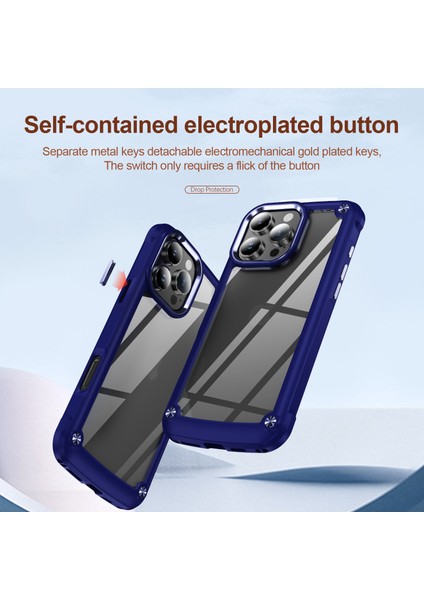 iPhone 16 Pro Için Şeffaf Sert Pc Tpu Tampon Telefon Kılıfı - Mavi (Yurt Dışından) fiyatları