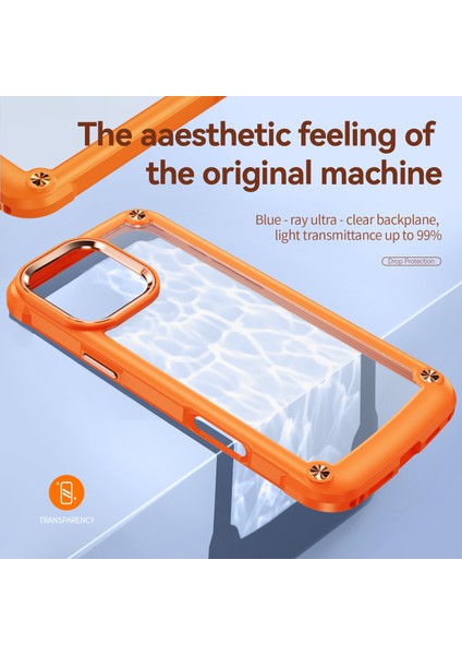 iPhone 16 Pro Için Şeffaf Sert Pc Tpu Tampon Telefon Kılıfı - Turuncu (Yurt Dışından) fırsatları